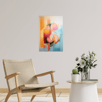 Geometric melodies in orange - ArtDeco Canvas