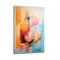 Geometric melodies in orange - ArtDeco Canvas