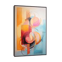 Geometric melodies in orange - ArtDeco Canvas