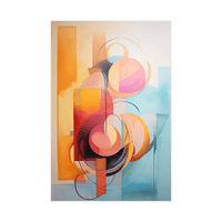 Geometric melodies in orange - ArtDeco Canvas