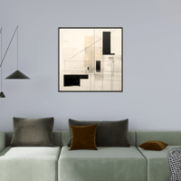 Geometric shapes in beige and black - ArtDeco Canvas