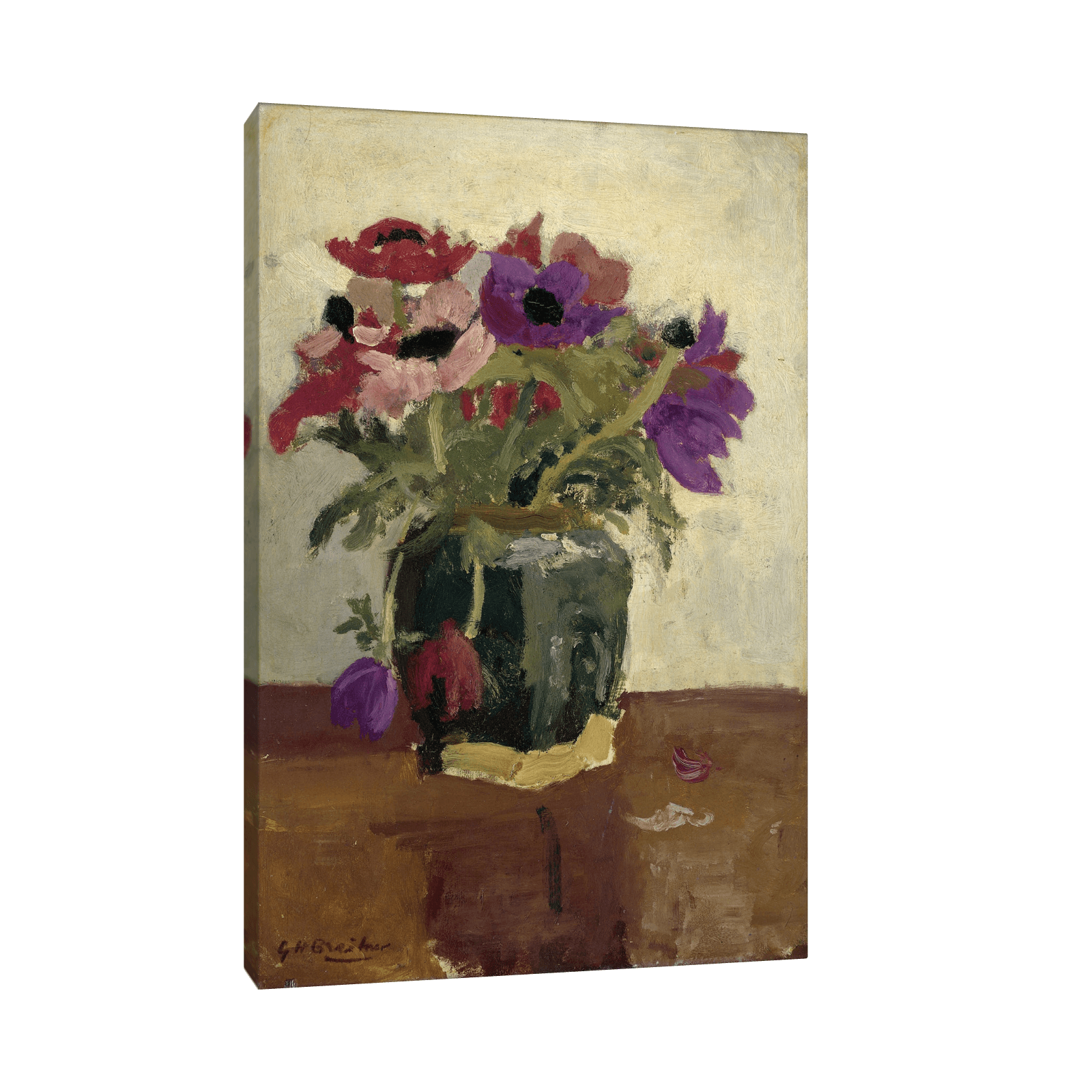 Ginger Pot wit Anemones, George Hendrik Breitner - ArtDeco Canvas