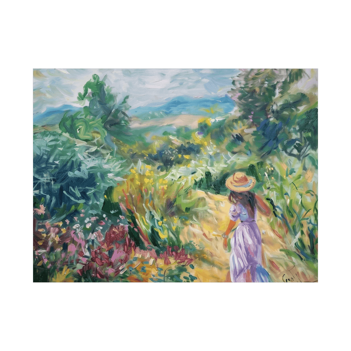 Girl in the meadow - ArtDeco Canvas