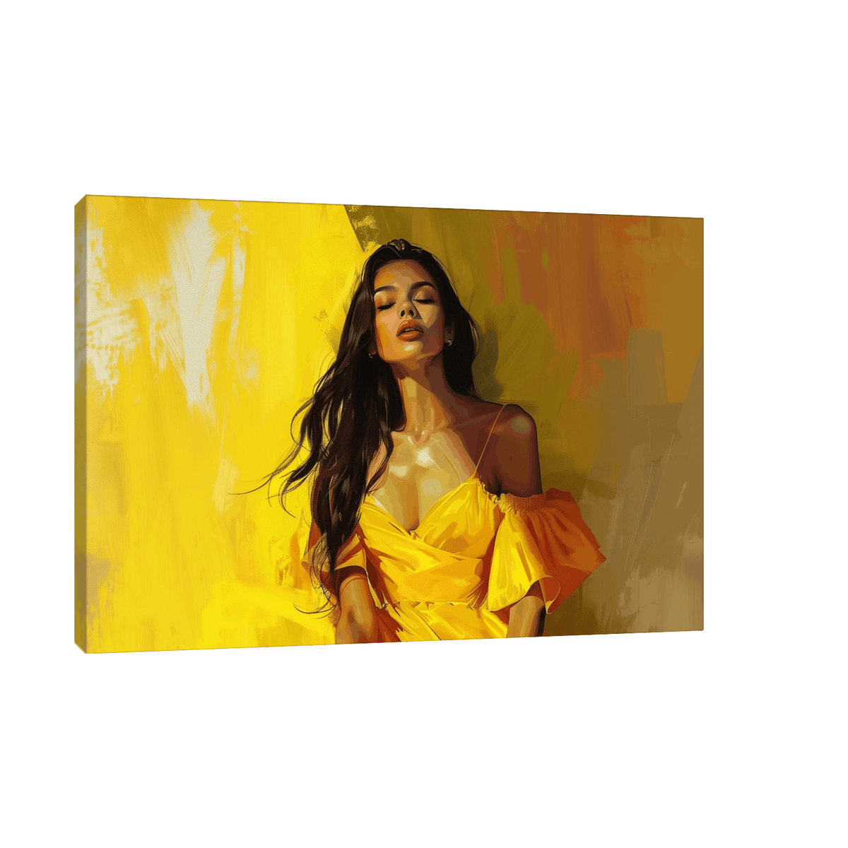 Girl in the yellow dress - ArtDeco Canvas