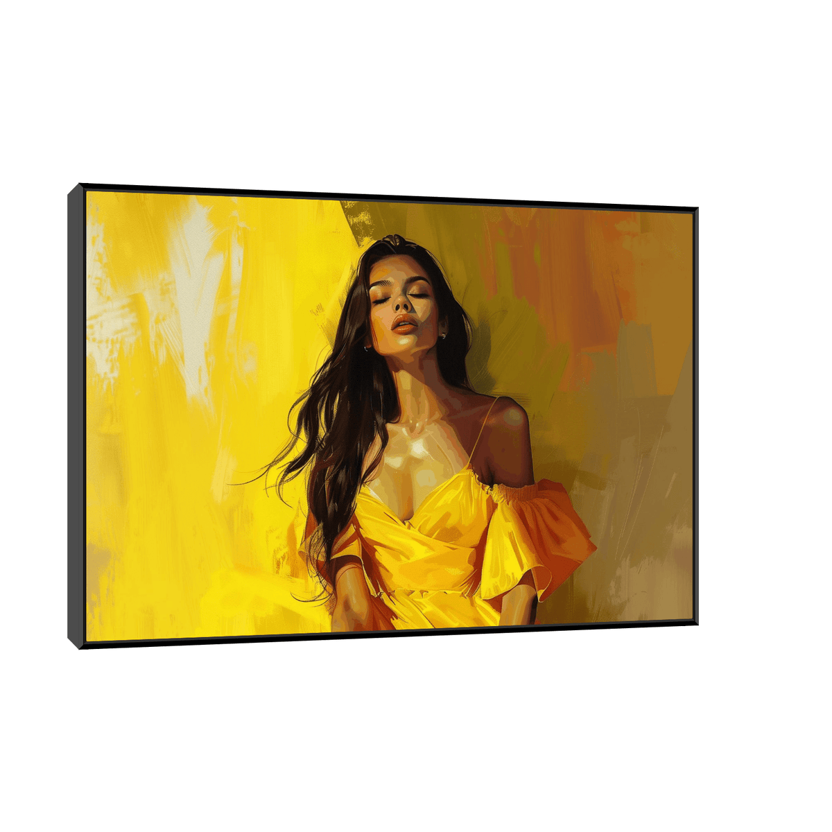 Girl in the yellow dress - ArtDeco Canvas