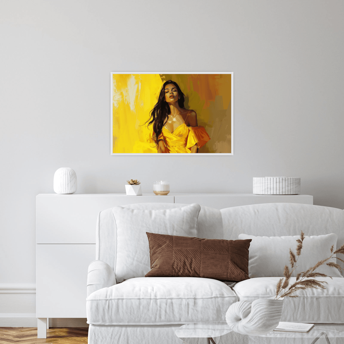 Girl in the yellow dress - ArtDeco Canvas