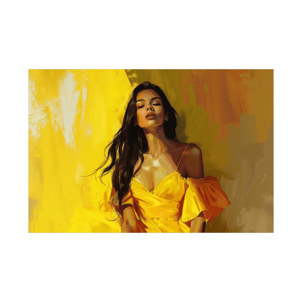 Girl in the yellow dress - ArtDeco Canvas