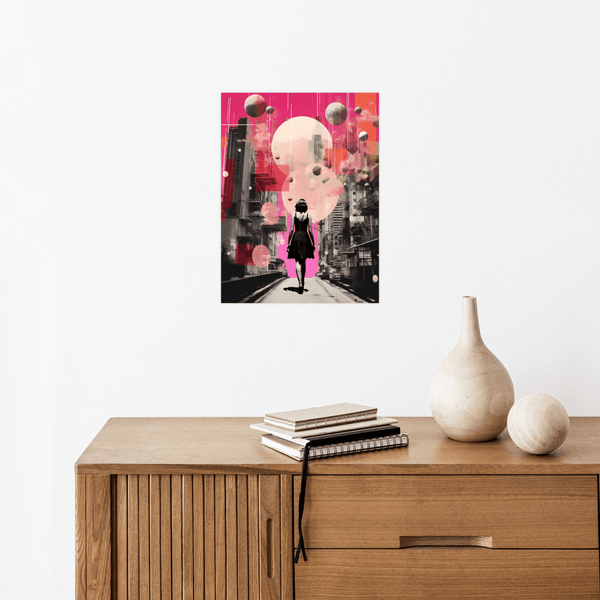 Girl walking thru the city - ArtDeco Canvas