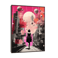 Girl walking thru the city - ArtDeco Canvas