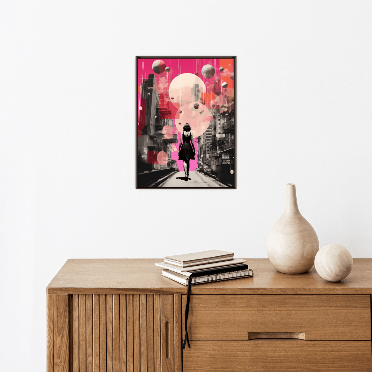 Girl walking thru the city - ArtDeco Canvas