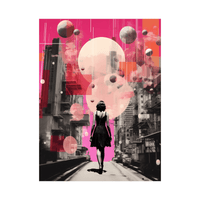 Girl walking thru the city - ArtDeco Canvas