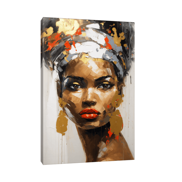 Girl with brown earrings - ArtDeco Canvas