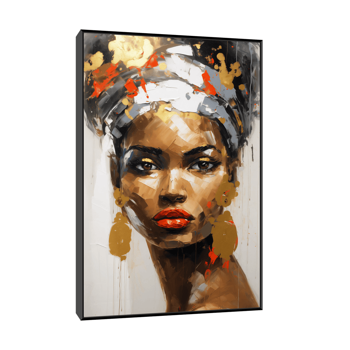 Girl with brown earrings - ArtDeco Canvas