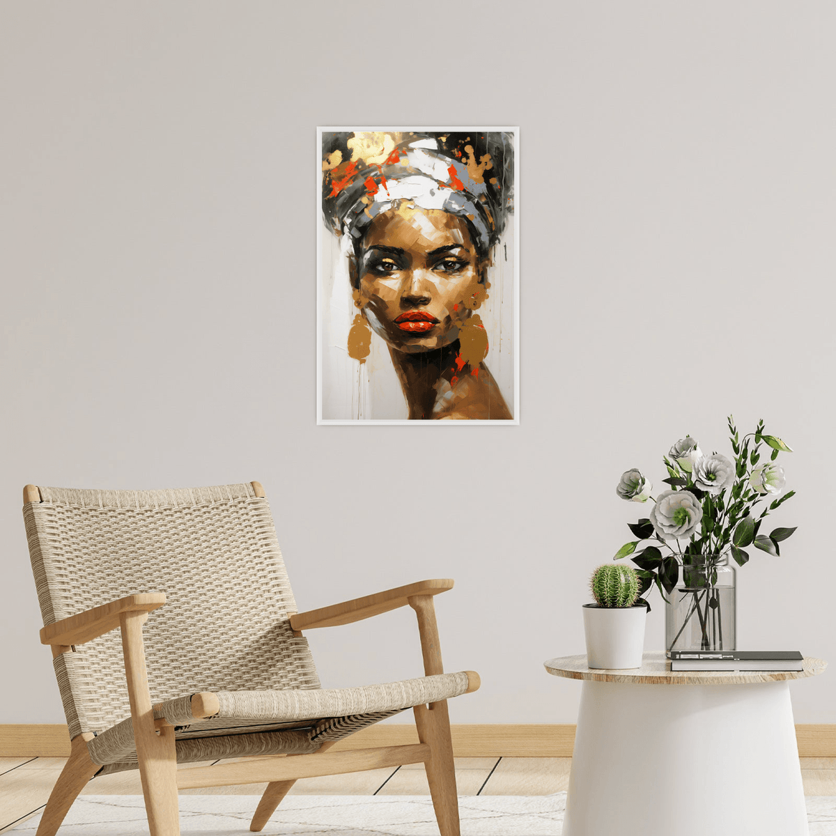 Girl with brown earrings - ArtDeco Canvas