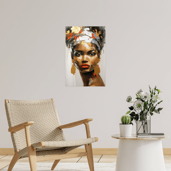 Girl with brown earrings - ArtDeco Canvas