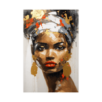 Girl with brown earrings - ArtDeco Canvas