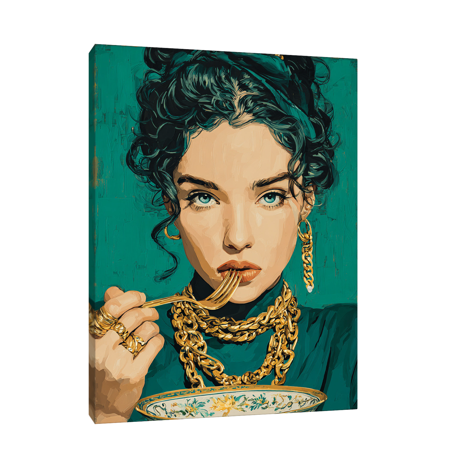 Golden Appetite – Bold & Luxurious Portrait Art