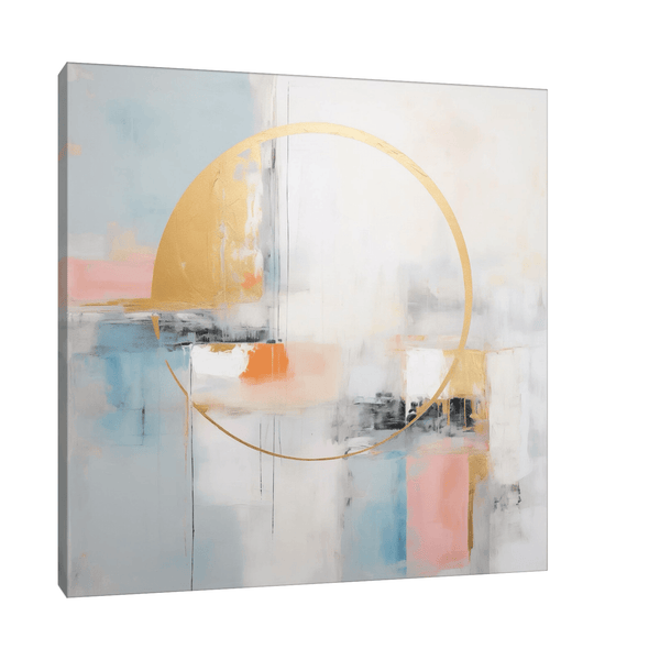 Golden Sun on the pastel background - ArtDeco Canvas