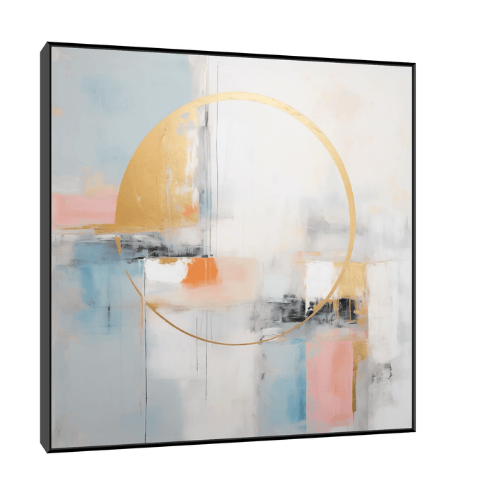 Golden Sun on the pastel background - ArtDeco Canvas