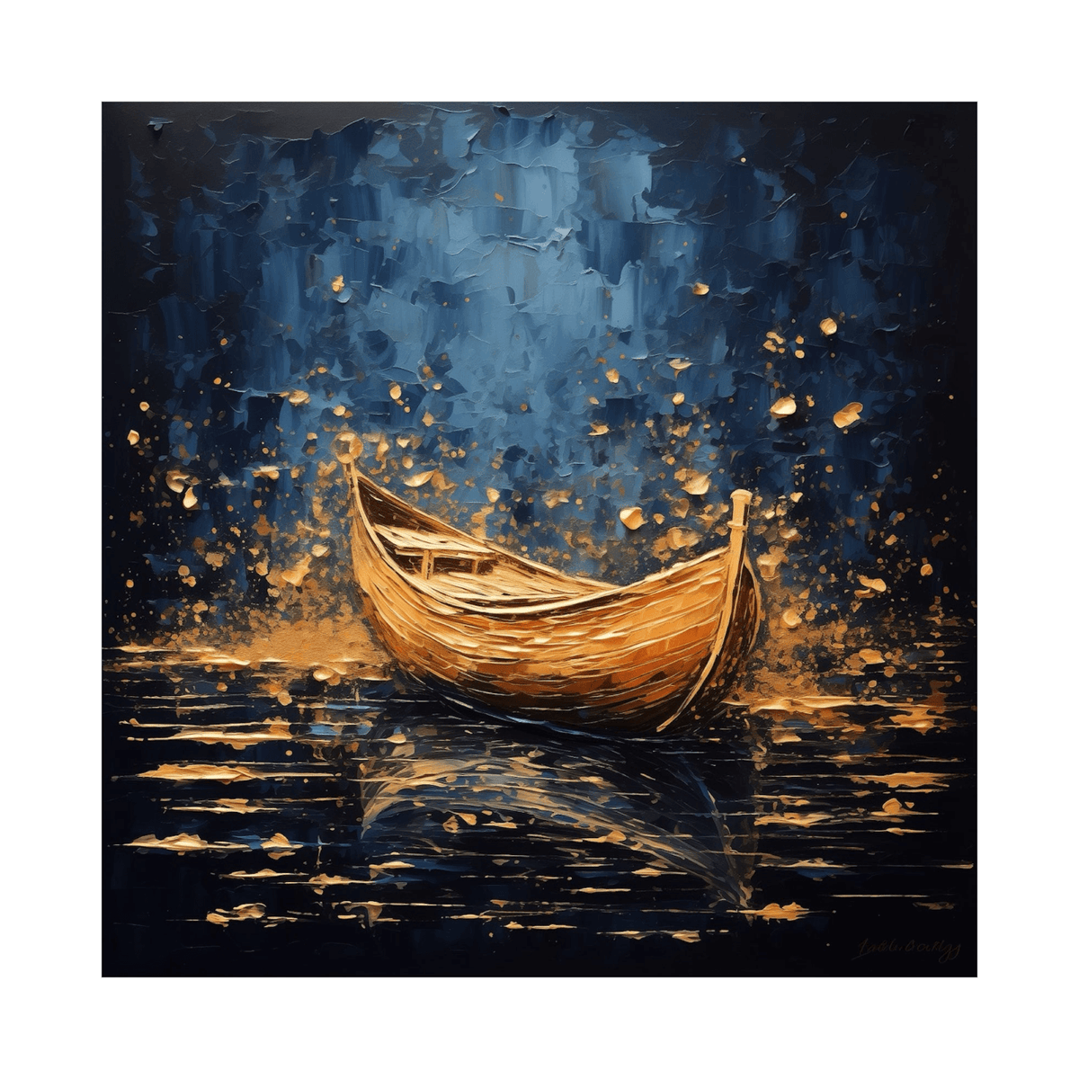 Golden boat - ArtDeco Canvas