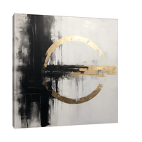 Golden circle on Black&White background - ArtDeco Canvas