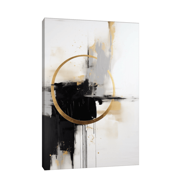 Golden circle on black&white - ArtDeco Canvas