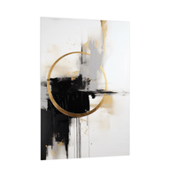 Golden circle on black&white - ArtDeco Canvas