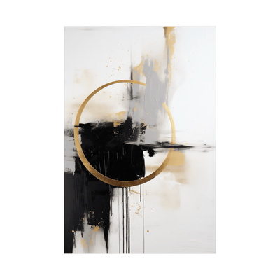 Golden circle on black&white - ArtDeco Canvas