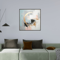 Golden circle on pastel background - ArtDeco Canvas