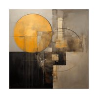 Golden circle reflection on the wall - ArtDeco Canvas