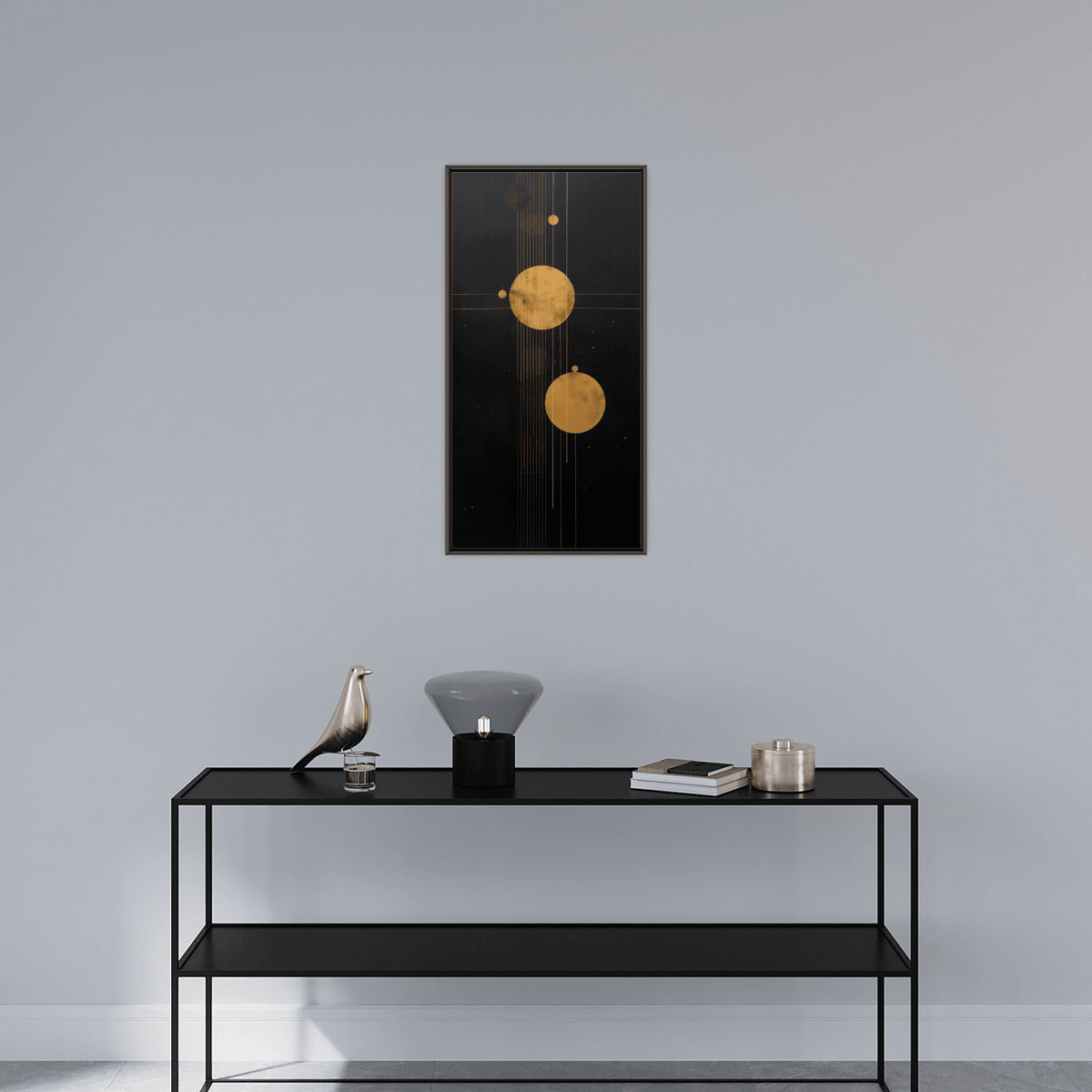 Golden circles - ArtDeco Canvas