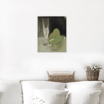 Green Apples And Champagne Glass, Helene Schjerfbeck - ArtDeco Canvas