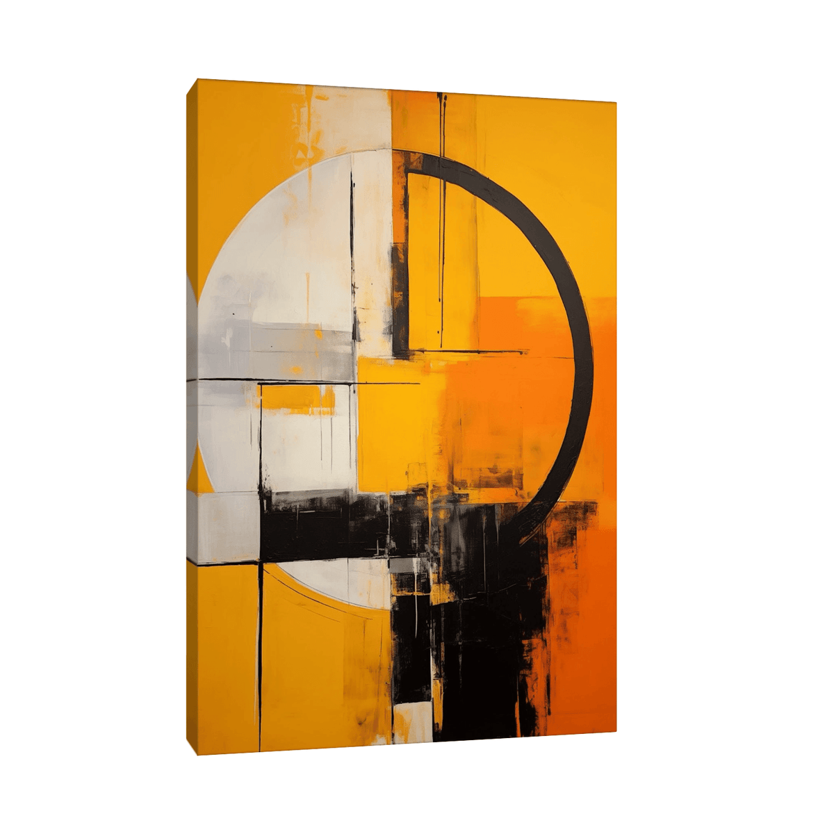 Grunge circle orange - ArtDeco Canvas