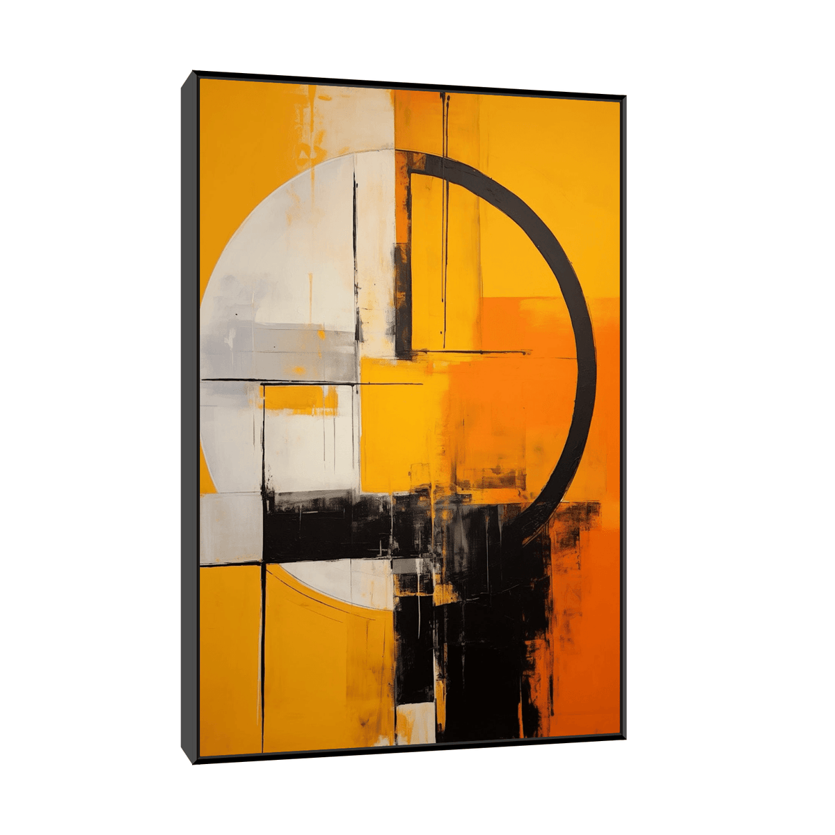 Grunge circle orange - ArtDeco Canvas