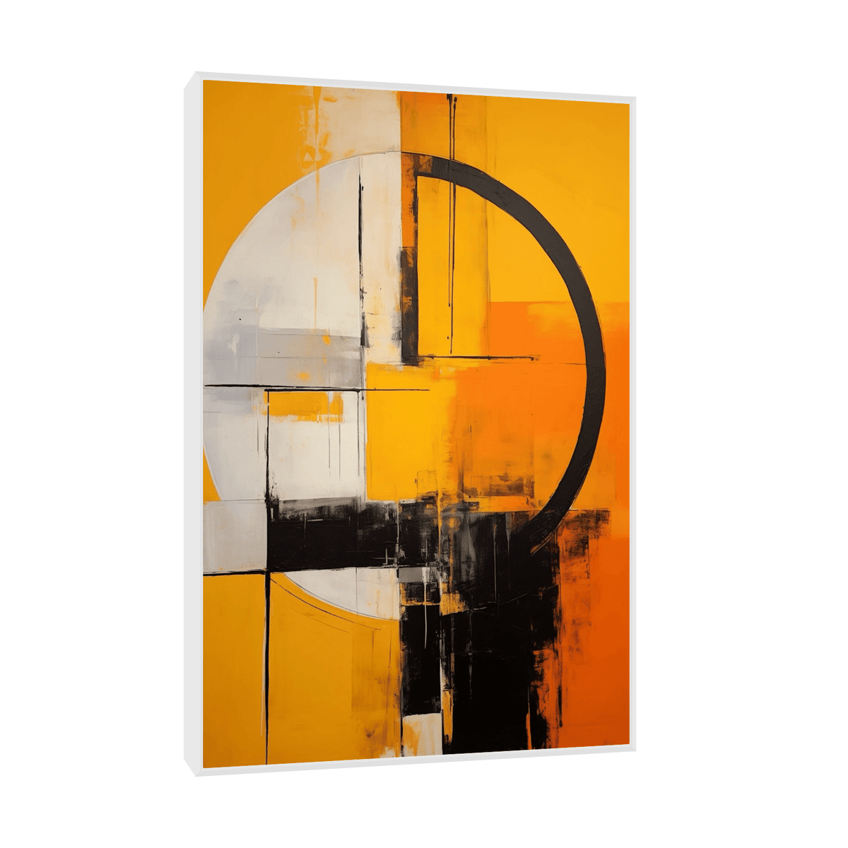 Grunge circle orange - ArtDeco Canvas