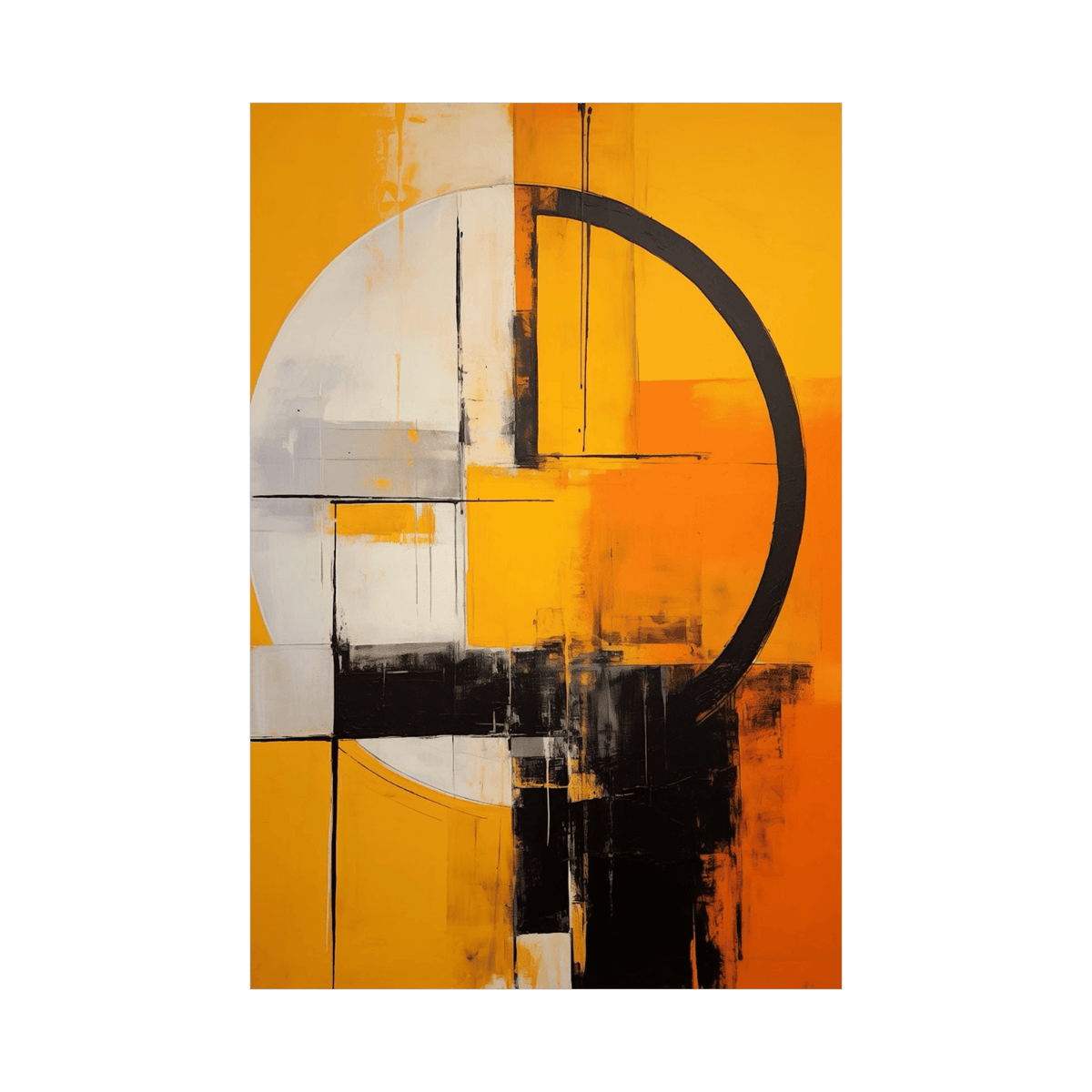 Grunge circle orange - ArtDeco Canvas