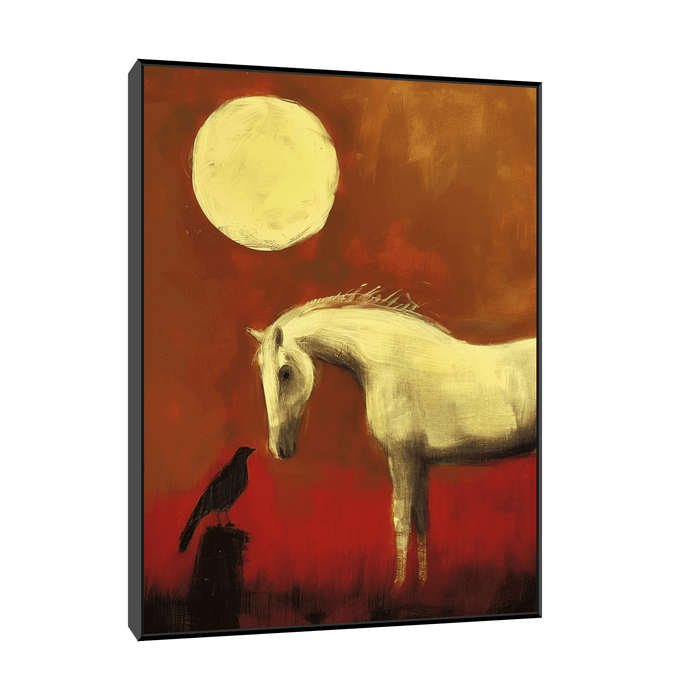 Horse, bird and the sun - ArtDeco Canvas