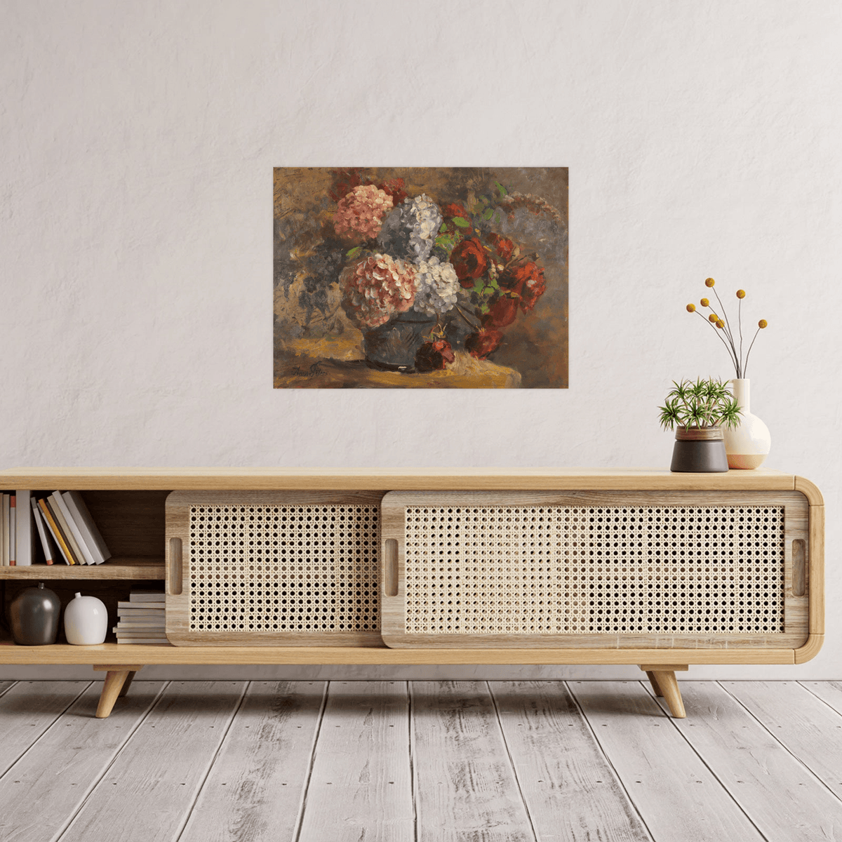 Hortensien und Rosen, Anna Peters - ArtDeco Canvas