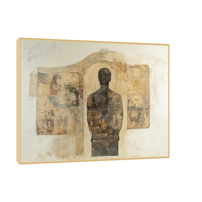 In the Door – Abstract Silhouette Art in Earthy Tones