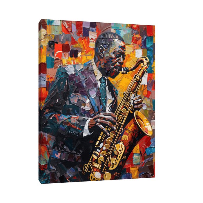 Jazz musician on saxophone - ArtDeco Canvas