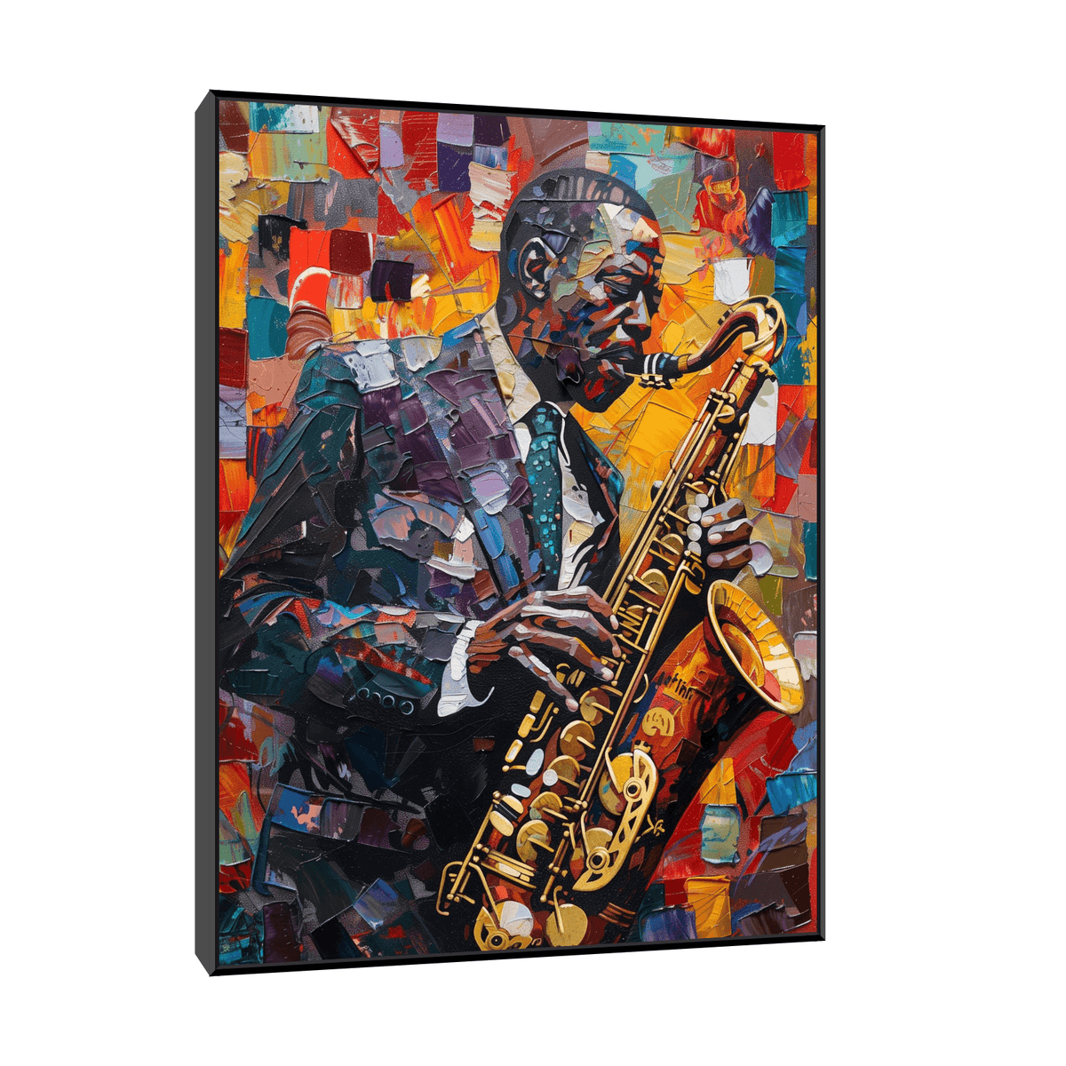 Jazz musician on saxophone - ArtDeco Canvas