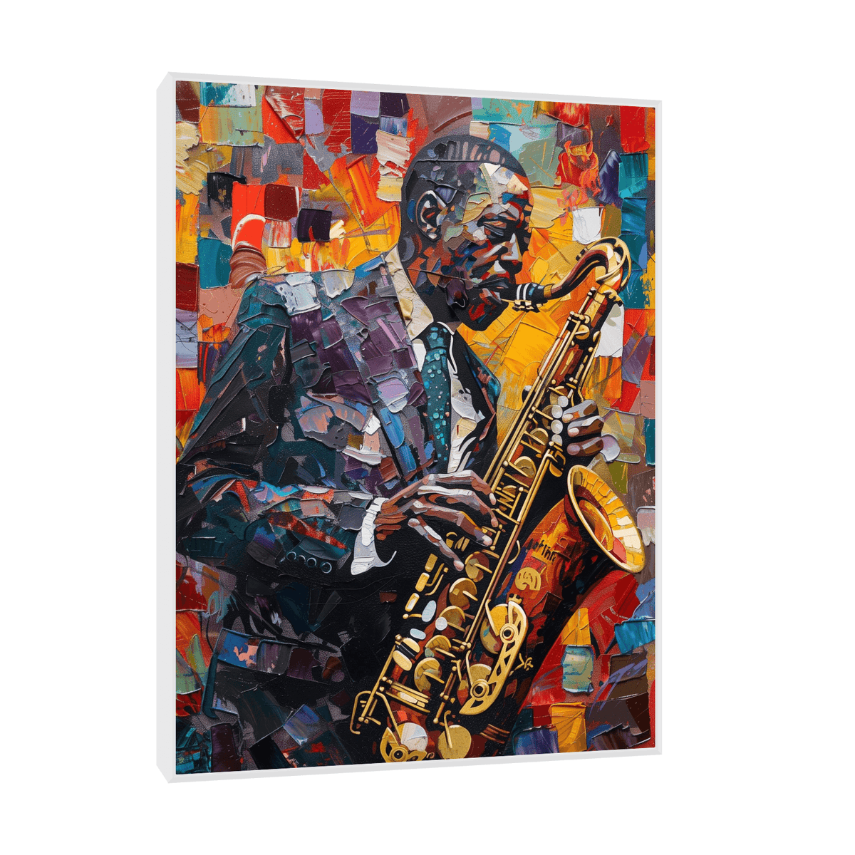 Jazz musician on saxophone - ArtDeco Canvas
