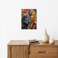 Jazz musician on saxophone - ArtDeco Canvas