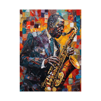 Jazz musician on saxophone - ArtDeco Canvas