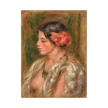 Jeune femme à la rose, Pierre-Auguste Renoir - ArtDeco Canvas