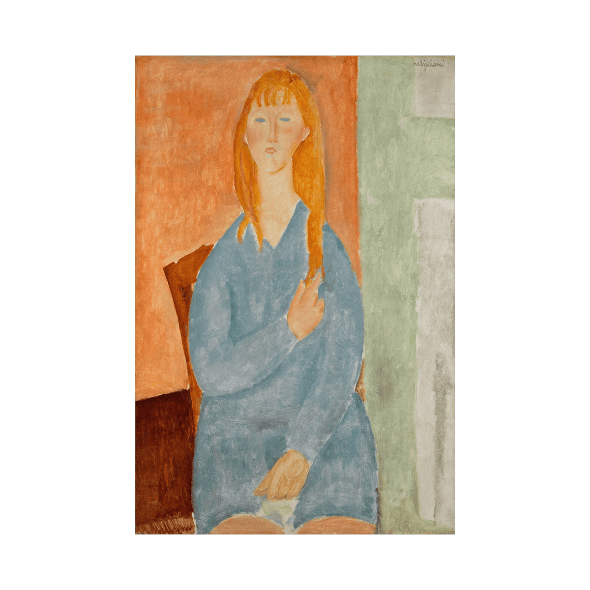 Jeune fille en bleu, Amedeo Modigliani - ArtDeco Canvas