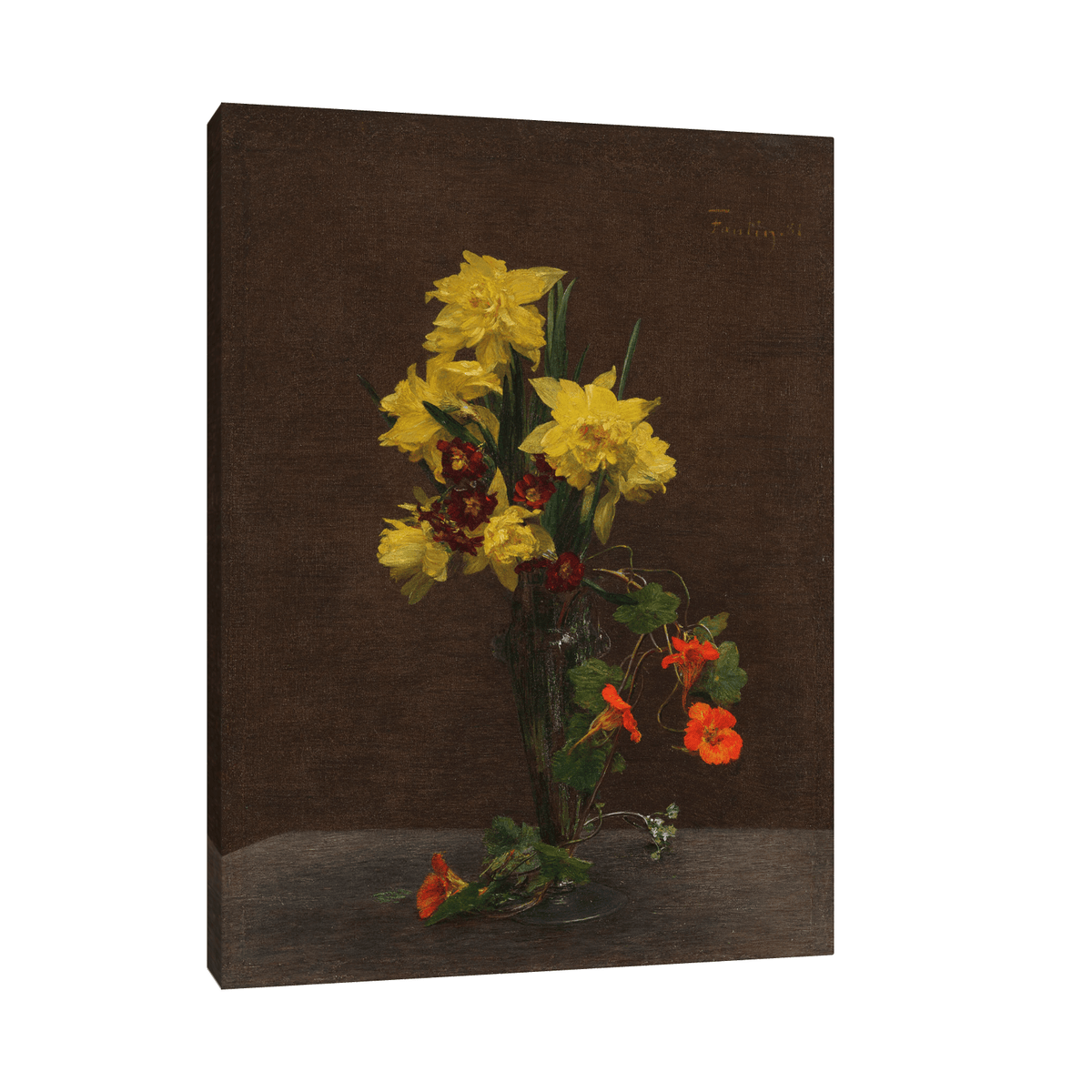 Jonquilles et capucines, Henri Fantin-Latour - ArtDeco Canvas