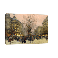 Les Grands Boulevards, Paris,Eugène Galien-Laloue - ArtDeco Canvas