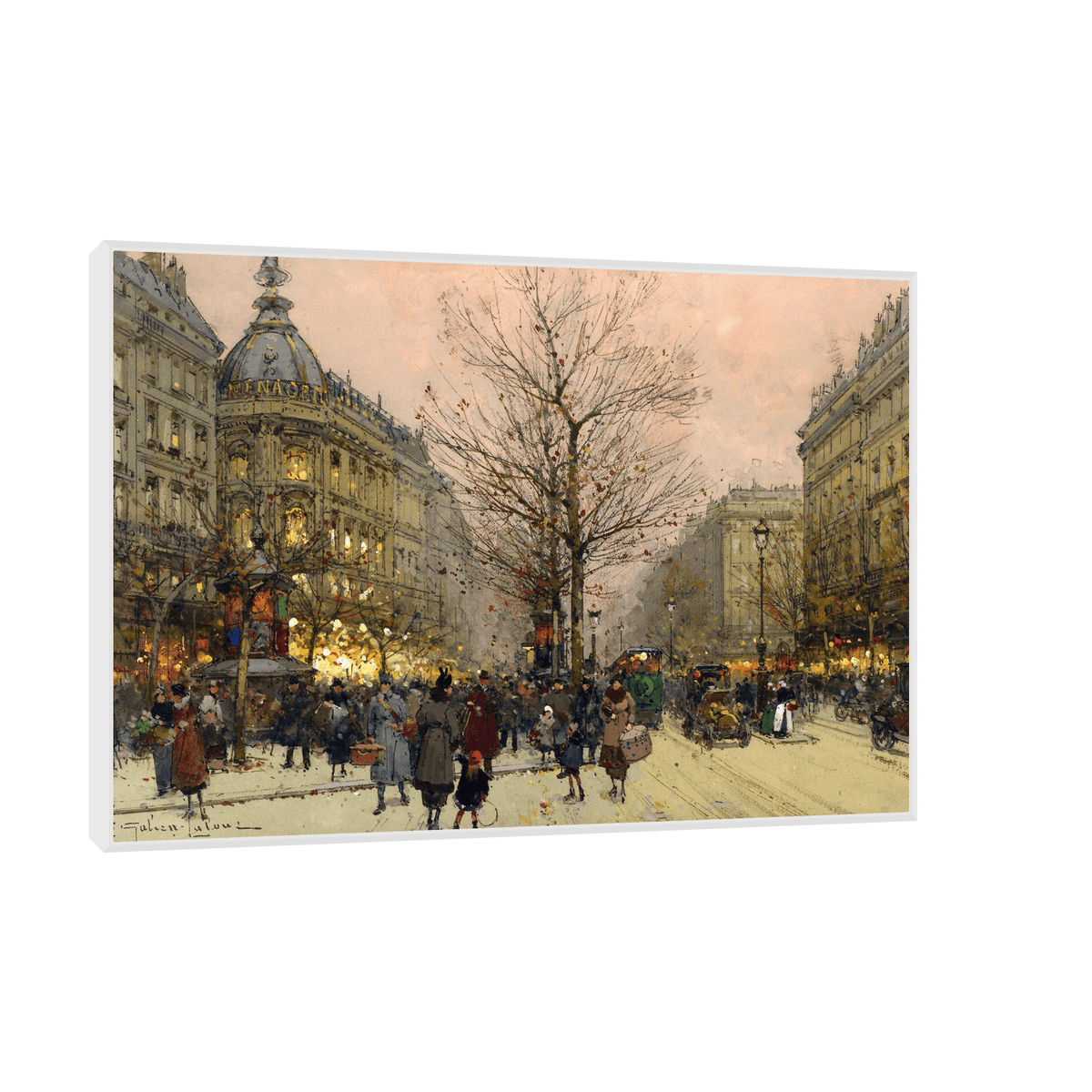 Les Grands Boulevards, Paris,Eugène Galien-Laloue - ArtDeco Canvas