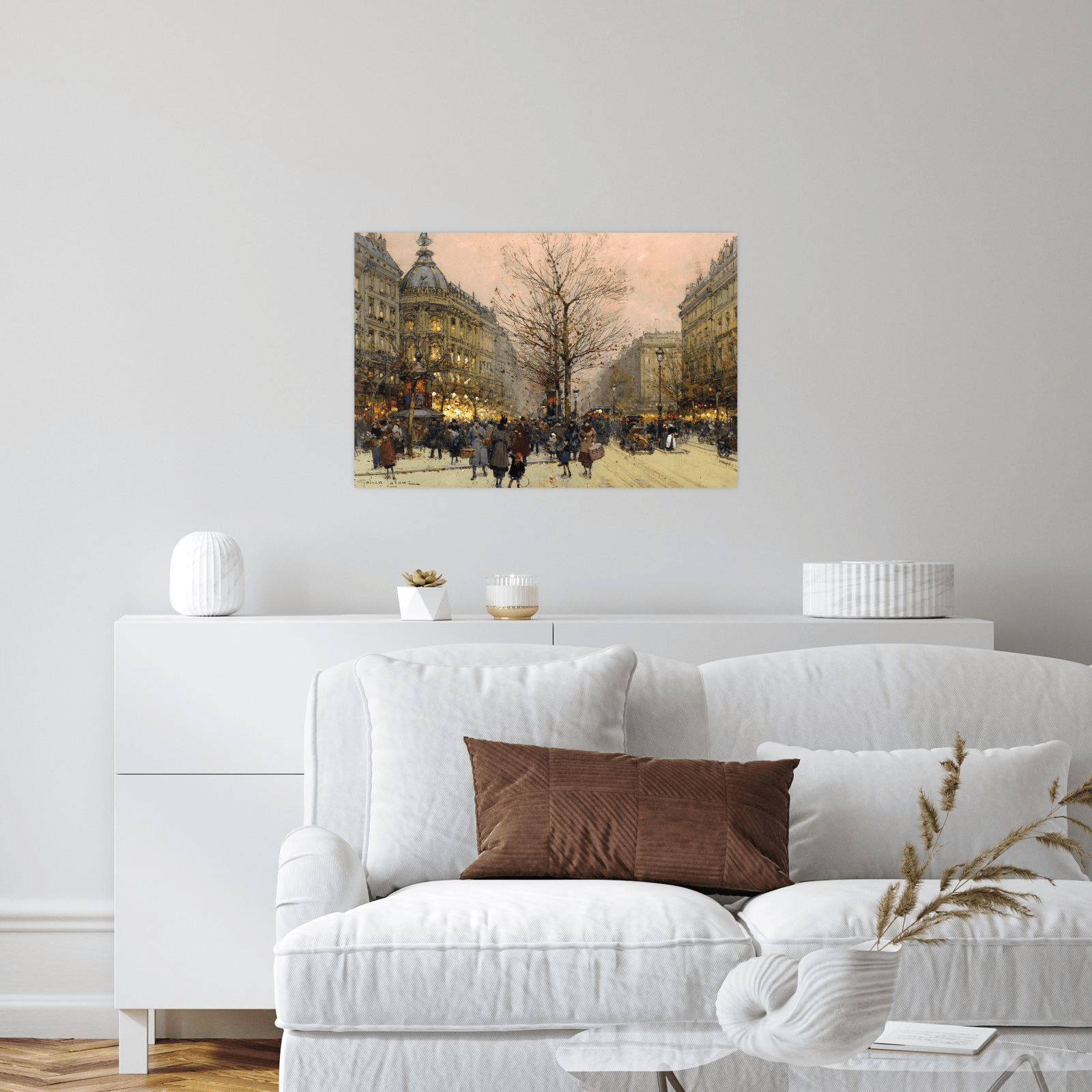 Les Grands Boulevards, Paris,Eugène Galien-Laloue - ArtDeco Canvas